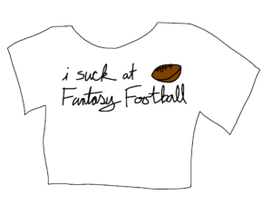 i suck at fantasy foorball crop top